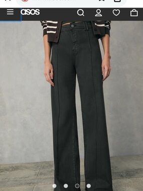 stradivarius Black High-Waist Wide Leg Jeans 99 % cotton amazing pants